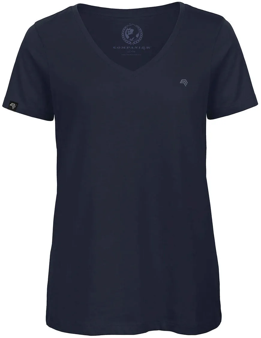 ― % ― BAC TW045/ ― Damen Bio-Baumwolle V-Neck T-Shirt - Navy Blau [2XL]