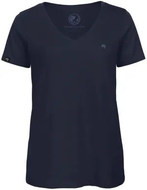 ― % ― BAC TW045/ ― Damen Bio-Baumwolle V-Neck T-Shirt - Navy Blau [2XL]