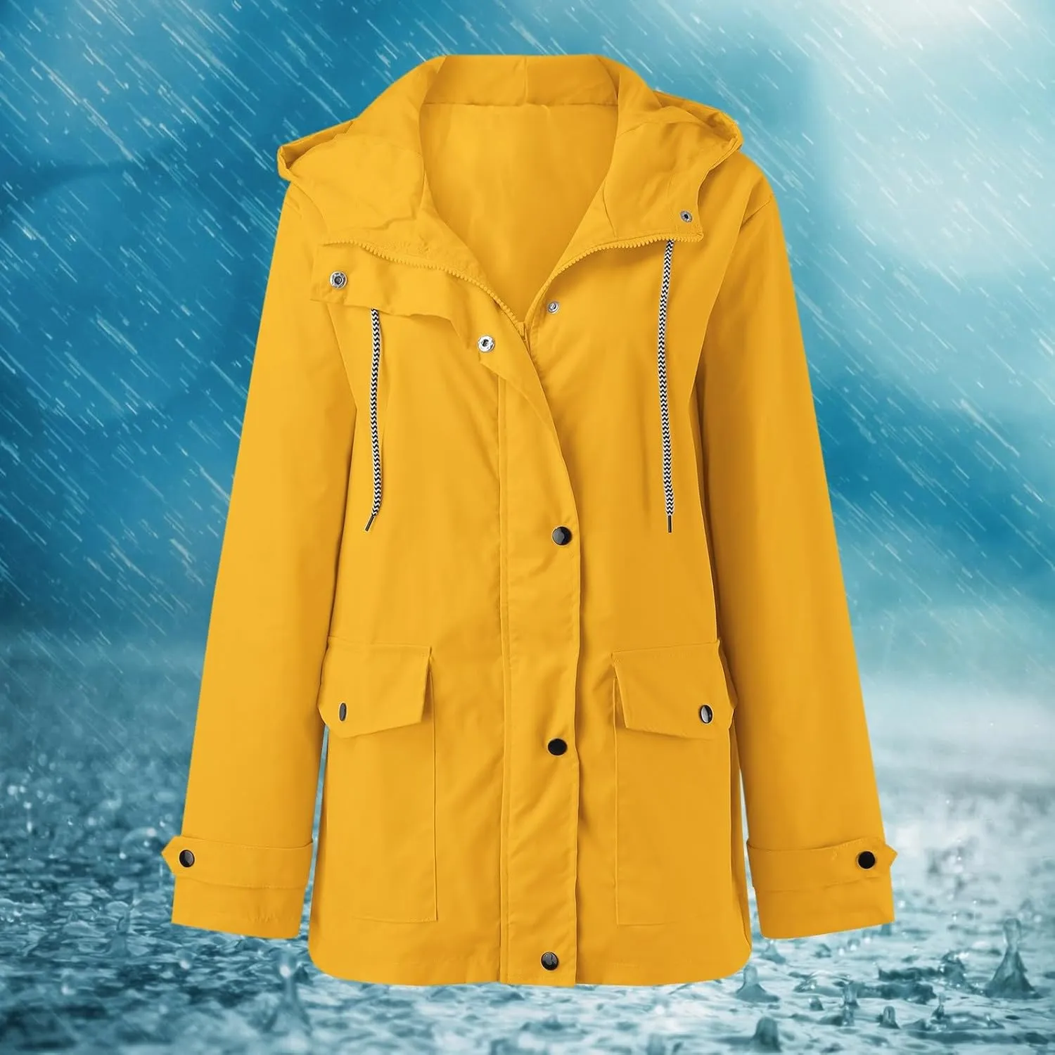 2023 Rain Jacket Women Lightweight Raincoat Waterproof Windbreaker Trendy Casual Climbing Outdoor Trench Coats Outerwear