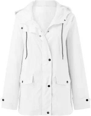 2023 Rain Jacket Women Lightweight Raincoat Waterproof Windbreaker Trendy Casual Climbing Outdoor Trench Coats Outerwear