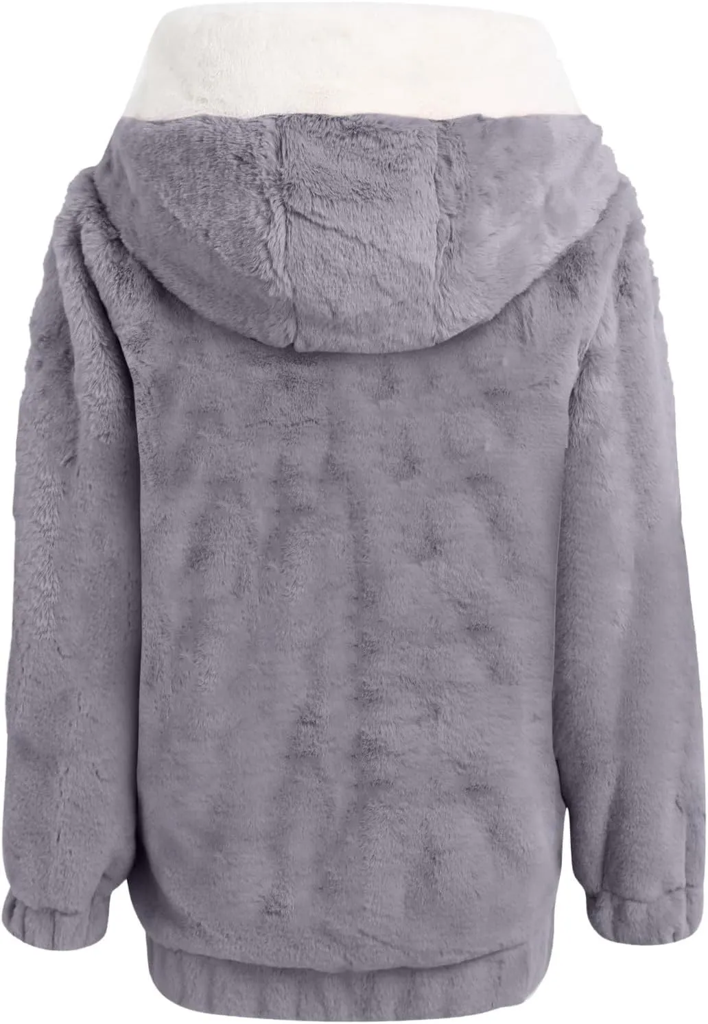 2024 Coats for Women Fuzzy Zip Up Hoodies Color Block Sweaters Coat Soft Sherpa Jackets Casual Warm Outwear with Pocket