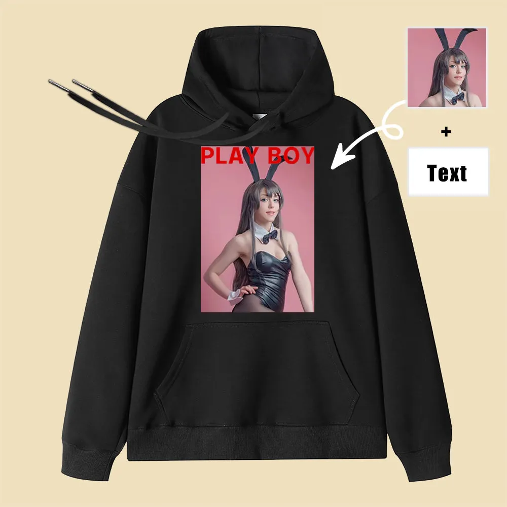 4FunGift® Play Boy Sexy Photos Customized Personalized Hoodies Front and Back Prints