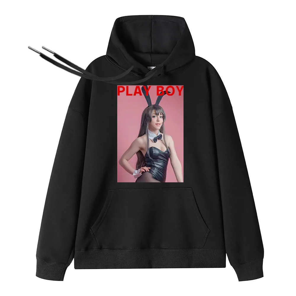 4FunGift® Play Boy Sexy Photos Customized Personalized Hoodies Front and Back Prints