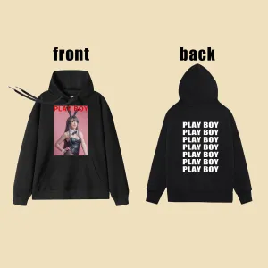 4FunGift® Play Boy Sexy Photos Customized Personalized Hoodies Front and Back Prints