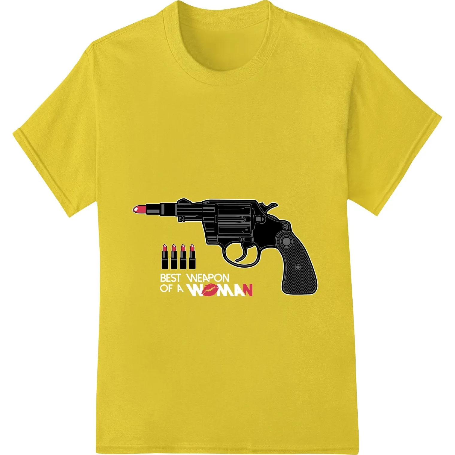 Bold Revolver with Red Trigger DTF Print Heat Transfer