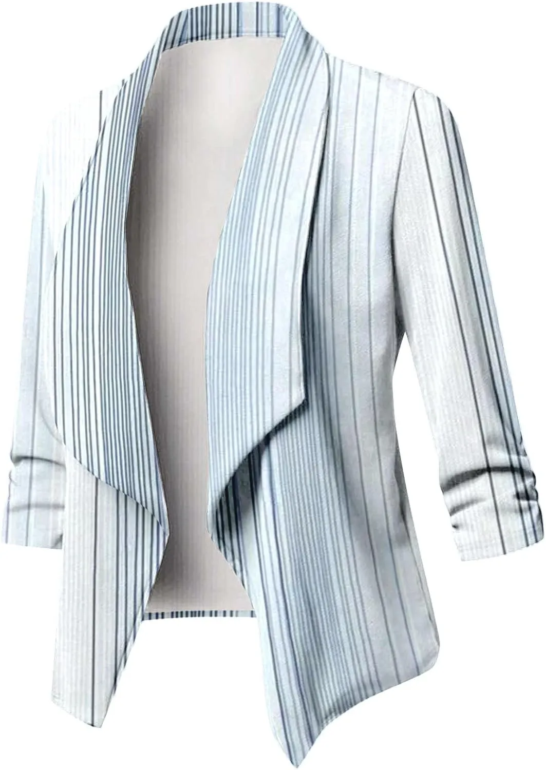 Casual Blazer Jacket Women Trendy Long Sleeve Open Front Work Office Blazers 2024 Lapel Button Business Jacket Coats