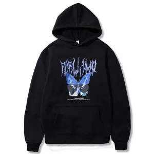 Cosplay Hoodies Harajuku Vintage Streetwear Tops Spring Long Sleeve Butterfly Print Sweatshirt Women Men Clothing
