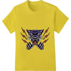 Fierce Lightning Panther - Edgy Purple & Black DTF Transfer