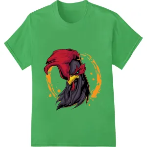 Fierce Red Rooster - Bold Mascot DTF Print Heat Transfer