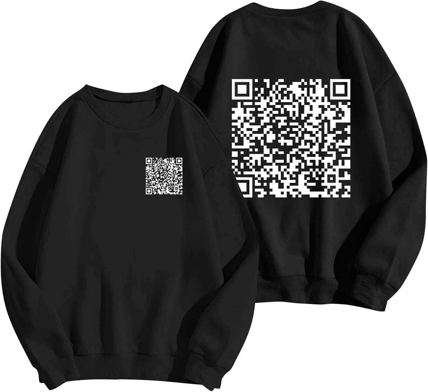 Funny Fu Qr Code Hoodie For Men Humor Fuck You Qr Code Sweatshirt Womens Casual Unisex Hoodies Hidden Message Shirts