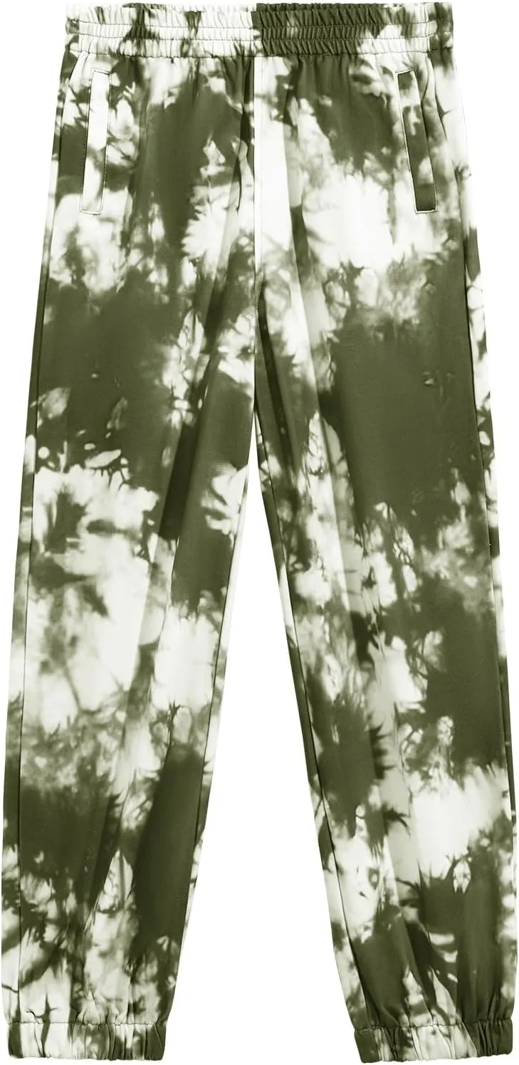 Haloumoning Boys Tie Dye Pants Kids Athletic Sweatpants Sports Joggers with Pockets 5-14 Years