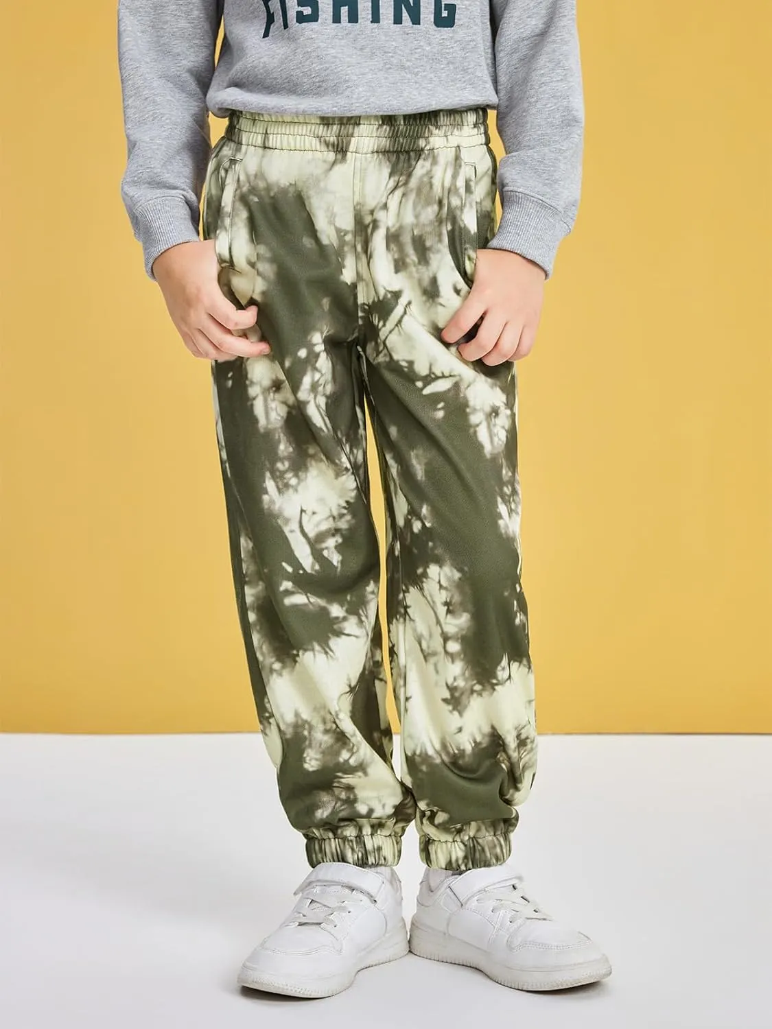 Haloumoning Boys Tie Dye Pants Kids Athletic Sweatpants Sports Joggers with Pockets 5-14 Years