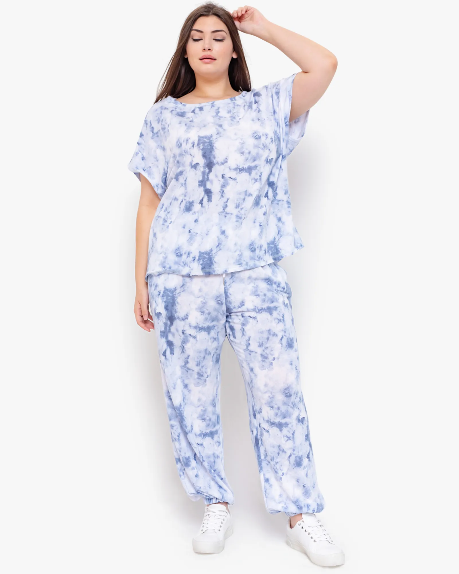 Iris Dolman Tee | White / Navy