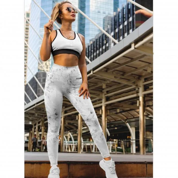 Marble White Leggings - Sale