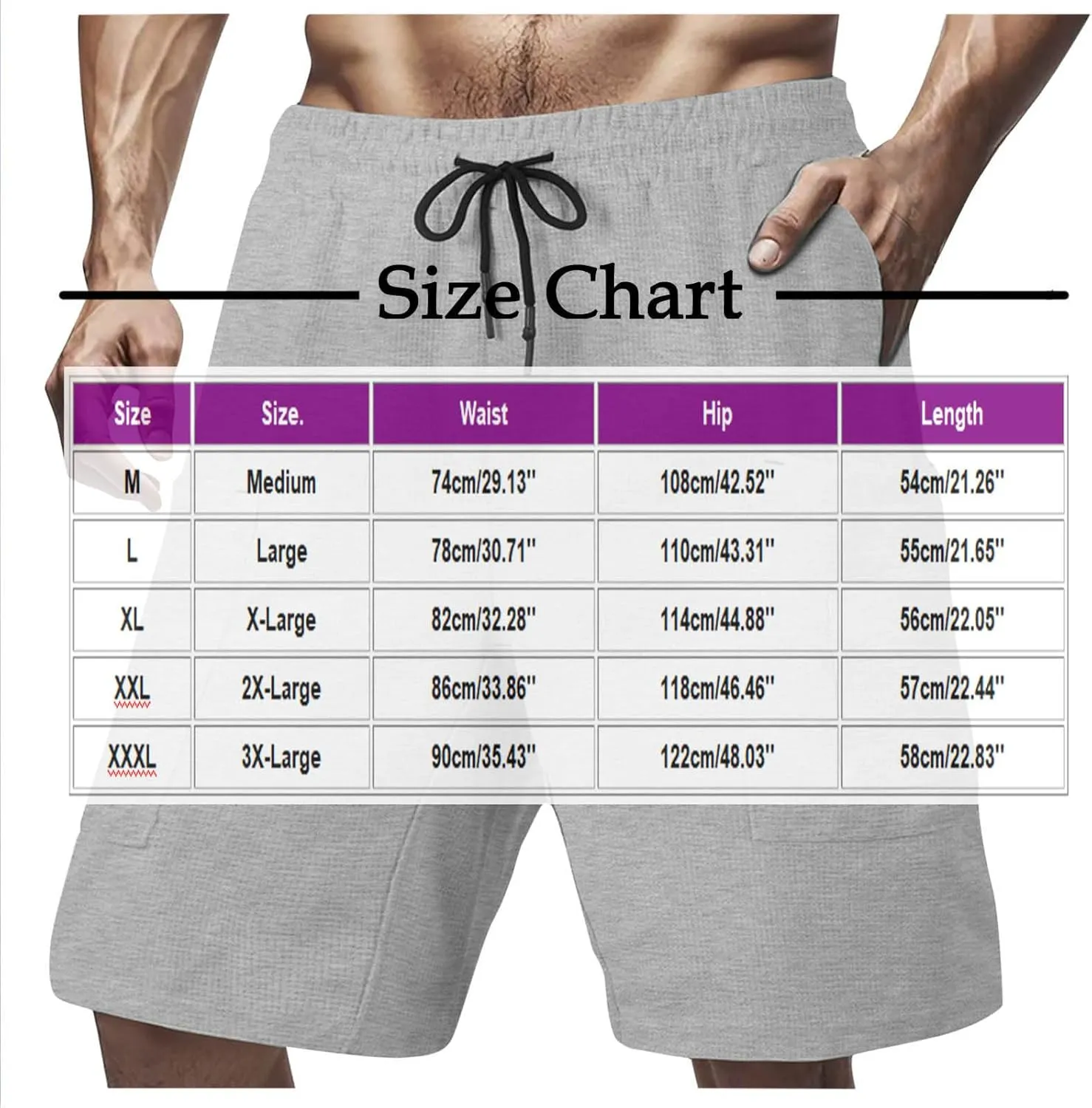 Men's Waffle Shorts Quick Dry with Pockets Bermuda Athletic Running Gym Workout Elastic Active Casual Trunks