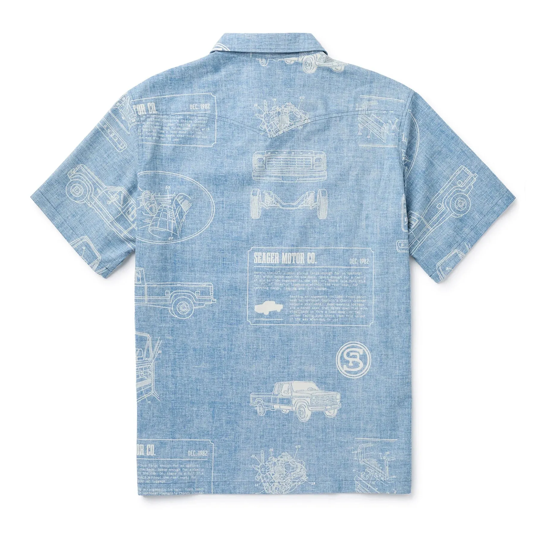 SEAGER Schooner 3/4 Button S/S Shirt - BLUE