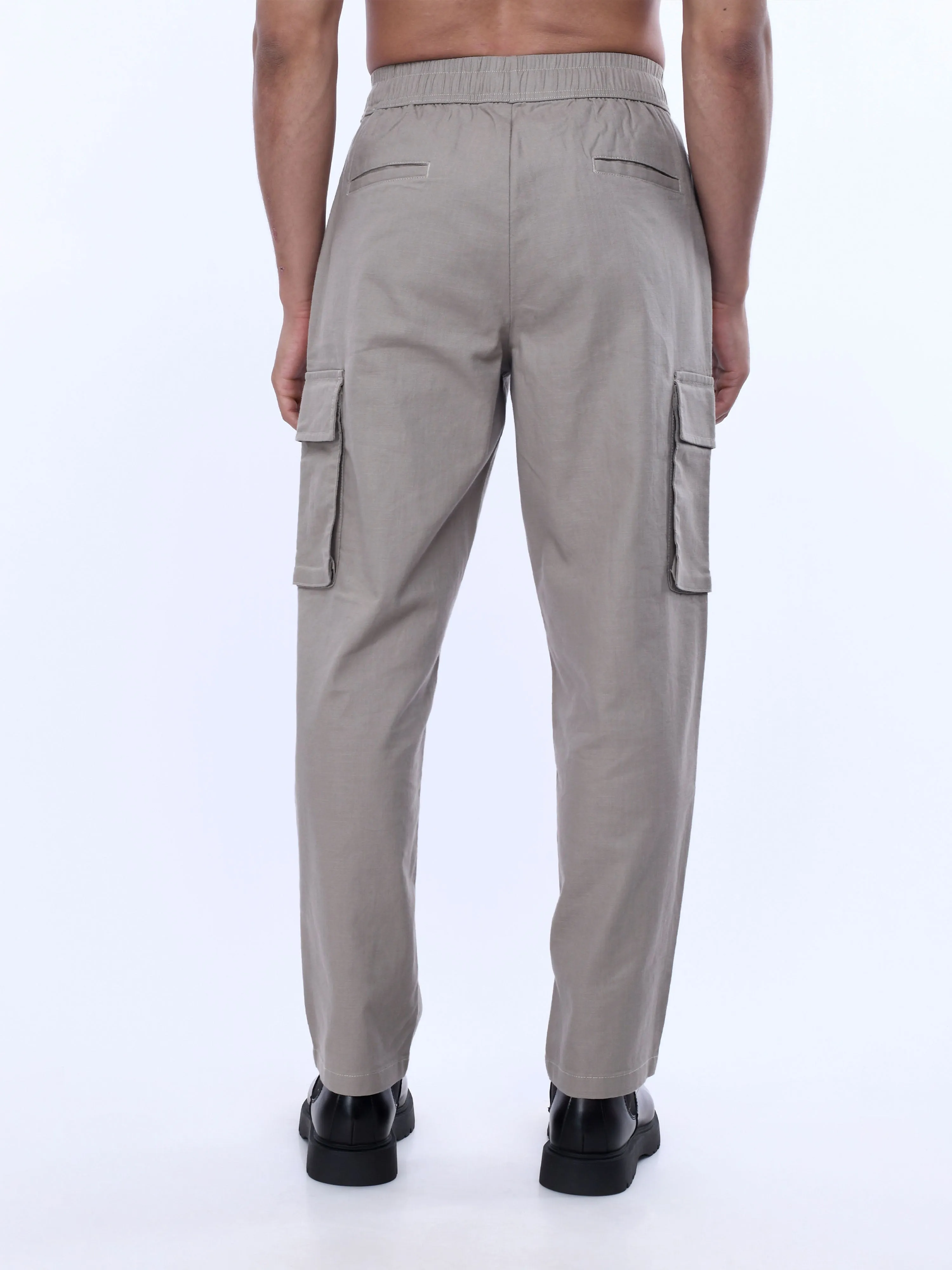 Textured Relaxed Flexiwaist Beige Cargo