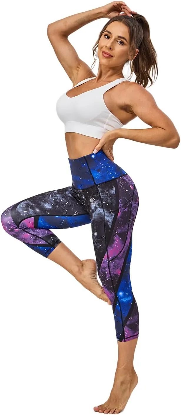 UIUO-UIPEU High Waisted Leggings for Women Tummy Control Yoga Pants with Pockets Workout Compression 7/8 Leggings