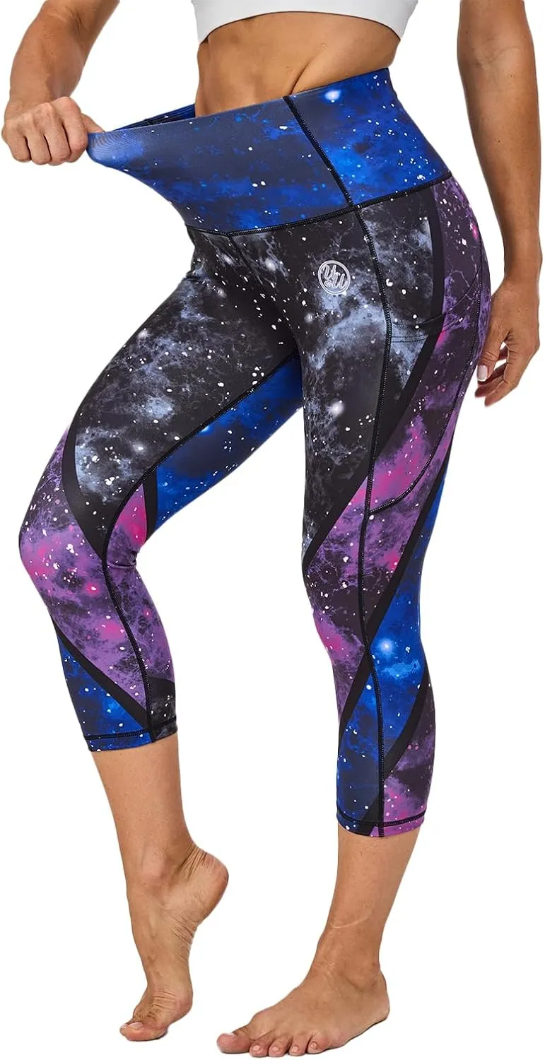 UIUO-UIPEU High Waisted Leggings for Women Tummy Control Yoga Pants with Pockets Workout Compression 7/8 Leggings