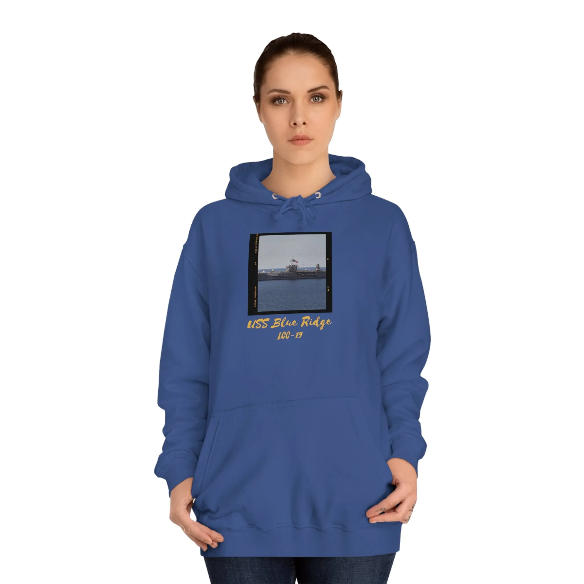 USS Blue Ridge LCC-19 United States Ship POD Unisex College Hoodie