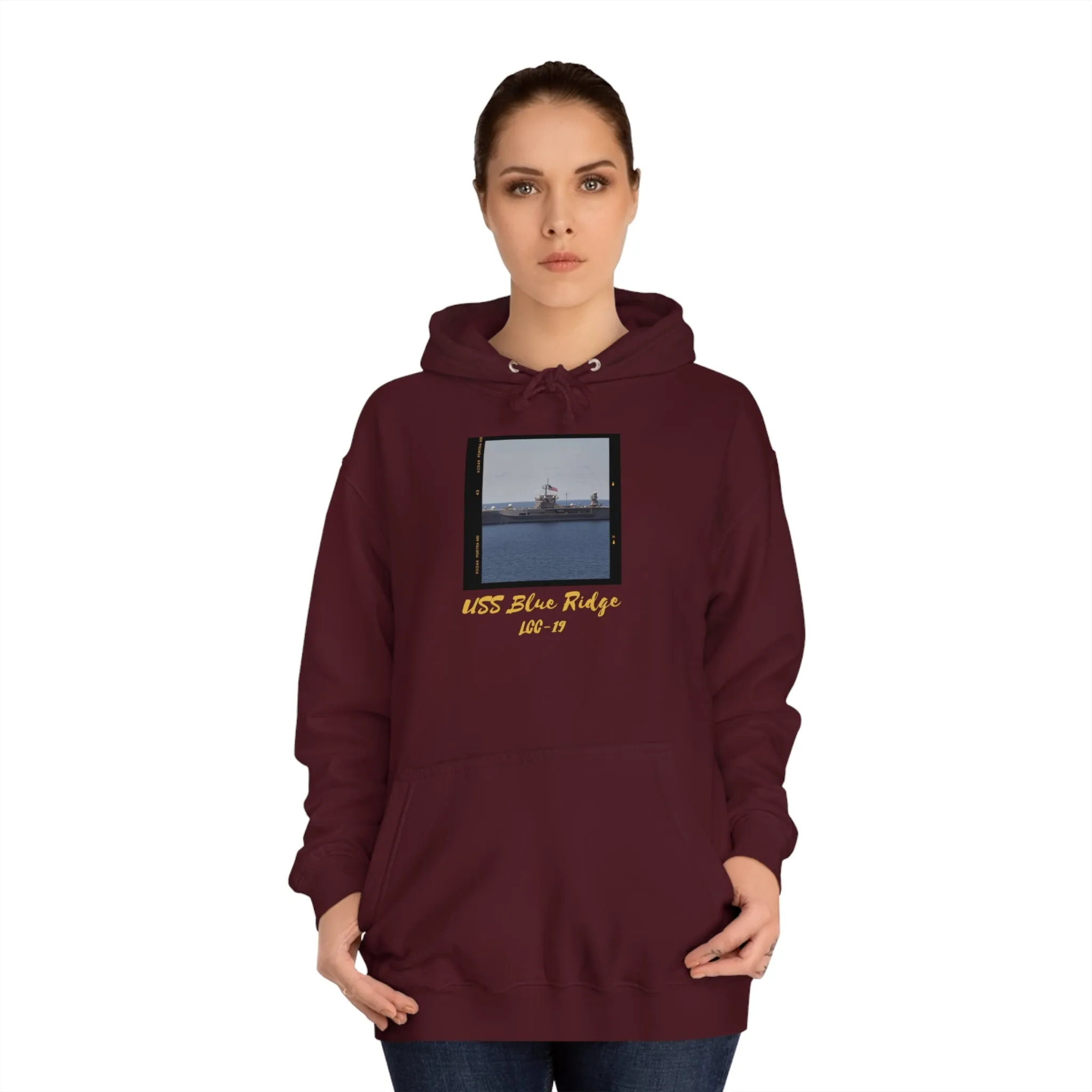 USS Blue Ridge LCC-19 United States Ship POD Unisex College Hoodie