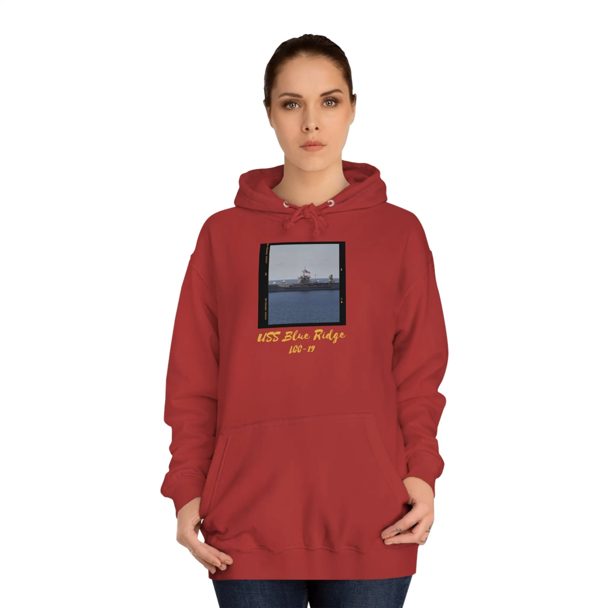 USS Blue Ridge LCC-19 United States Ship POD Unisex College Hoodie