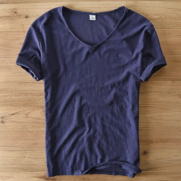 V-Neck Light gray T-shirt Men