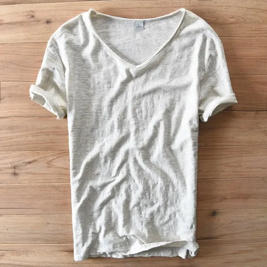 V-Neck Light gray T-shirt Men
