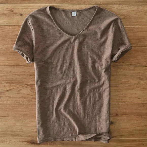 V-Neck Light gray T-shirt Men