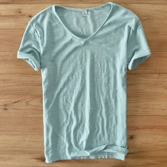V-Neck Light gray T-shirt Men