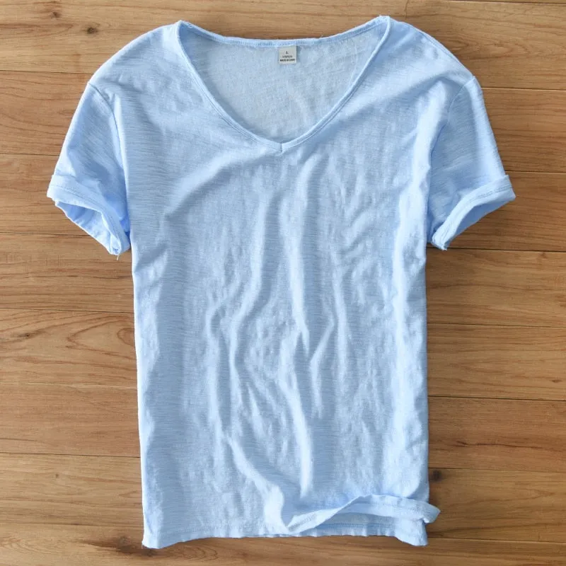 V-Neck Light gray T-shirt Men