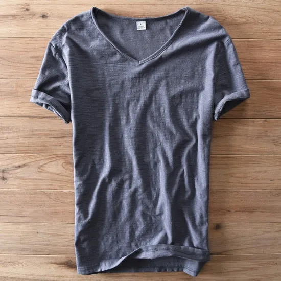 V-Neck Light gray T-shirt Men