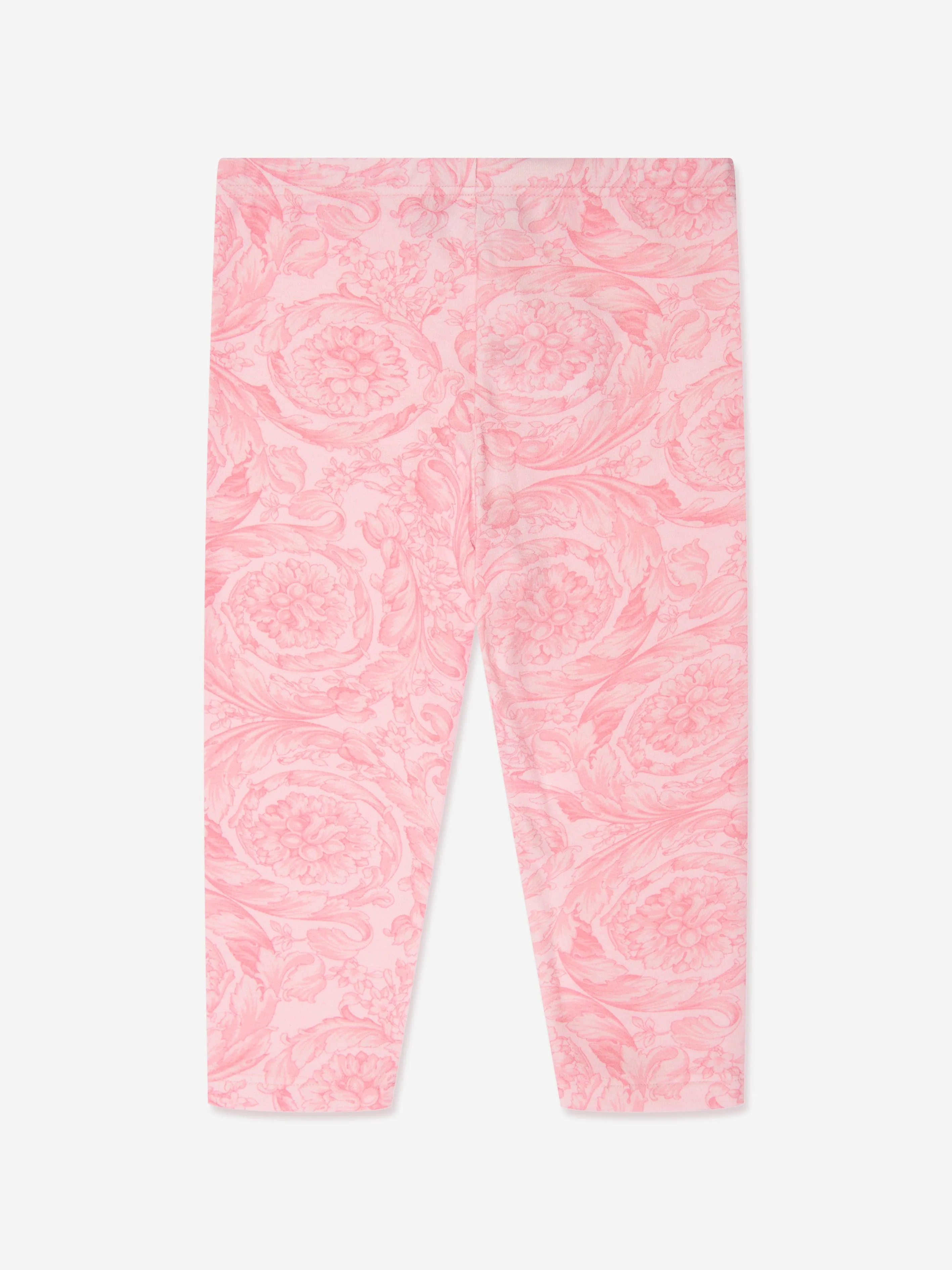 Versace Baby Girls Barocco Leggings in Pink