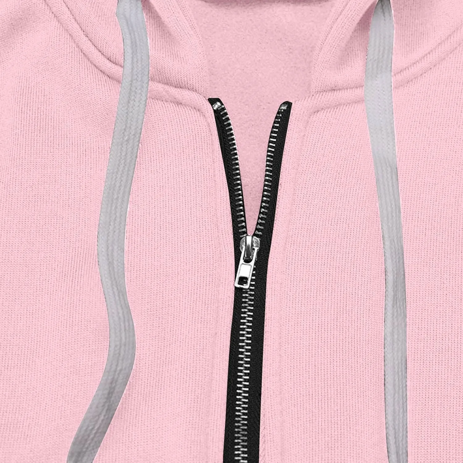 Women Long Sweatshirt Solid Color Full Zip Fleece Plush Hoodies Pullover Loose Fit Casual Clothes Fall Winter Shirts