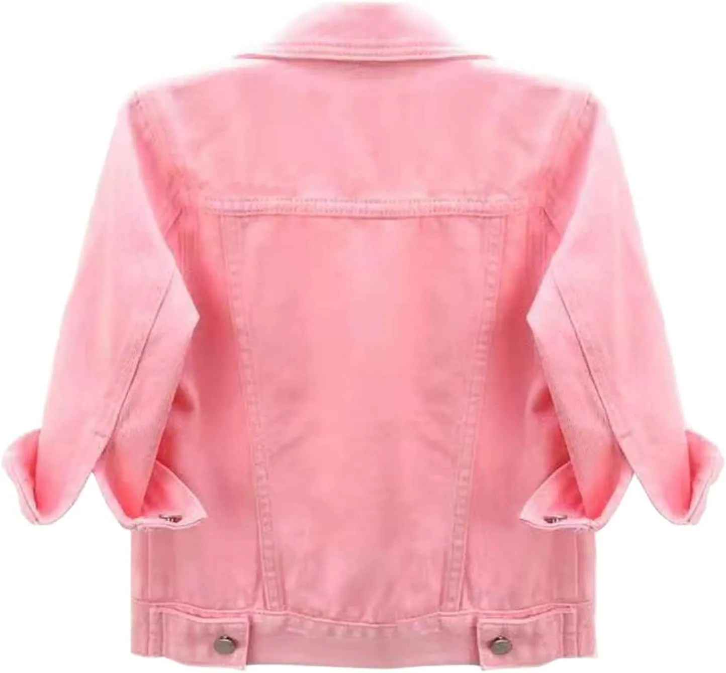 Women's Button Down Half Sleeve Cropped Denim Jean Jacket Ladies Retro Lightweight Jackets