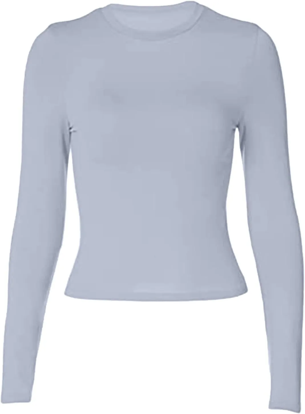 Womens Long Sleeve Shirts 2024 Basic Crop Tops Fashion Slim Fit Y2k Workout Clothes Crew Neck Stretch Tshirt Outfits