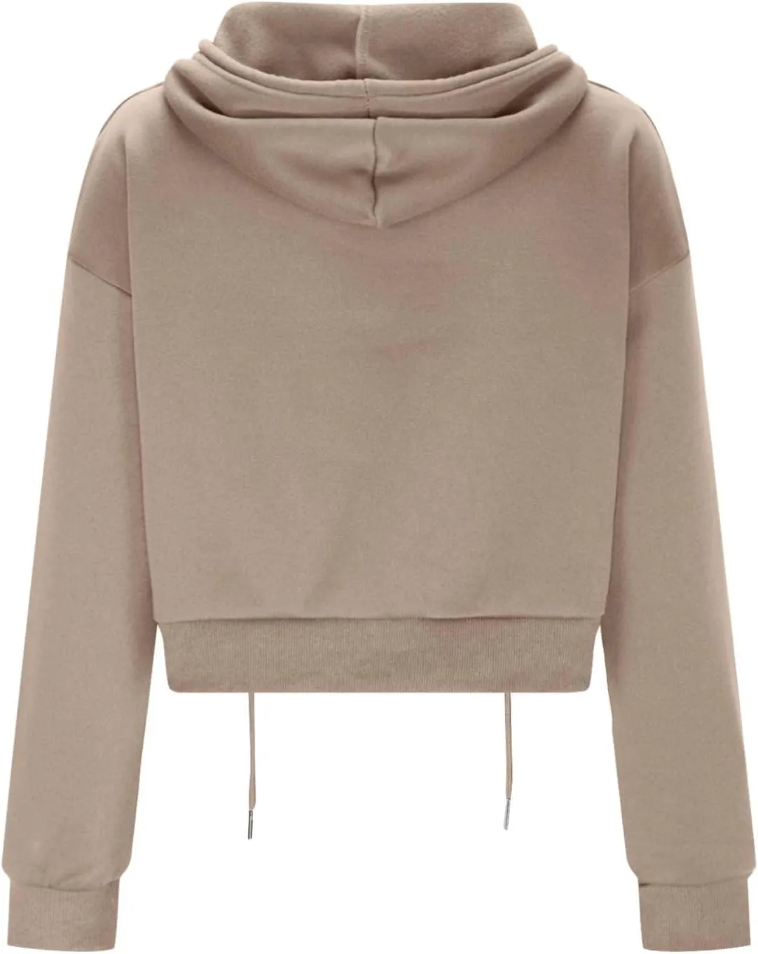 Zip up Sweatshirt Women Fall Workout Long Sleeve Cropped Zipper Hoodies Classic Drawstring Hooded Jacket Crop Tops